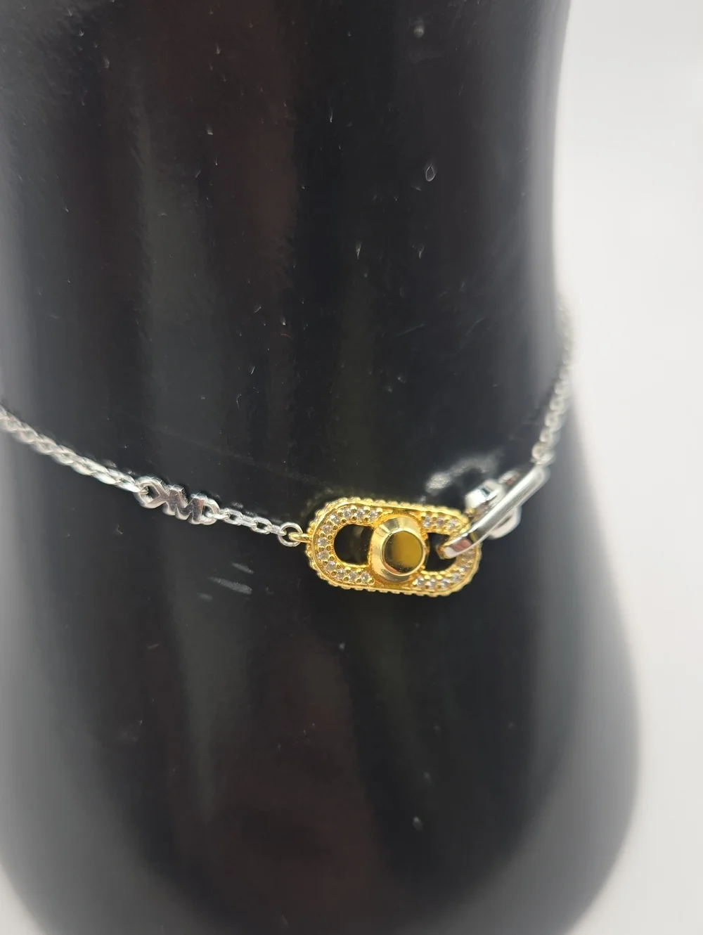 NEW Michael Kors Two-Tone Gold and Silver Link Safety Pin Bracelet